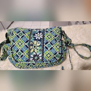Vera Bradley Blue and Green Crossbody Bag